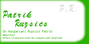 patrik ruzsics business card